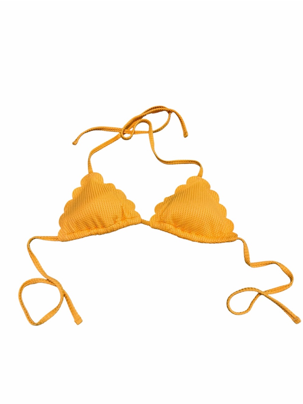 Aerie Waffle Scalloped Triangle String Bikini Top | Orange | XS‎
